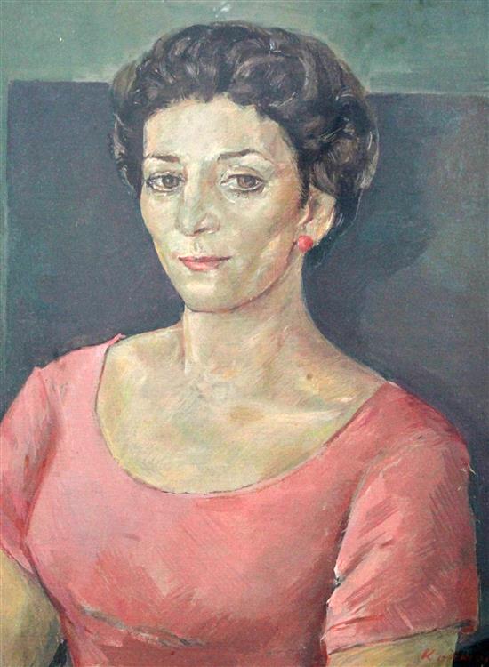Jacob Kramer (1892-1962) Portrait of a lady, 19 x 15in.
